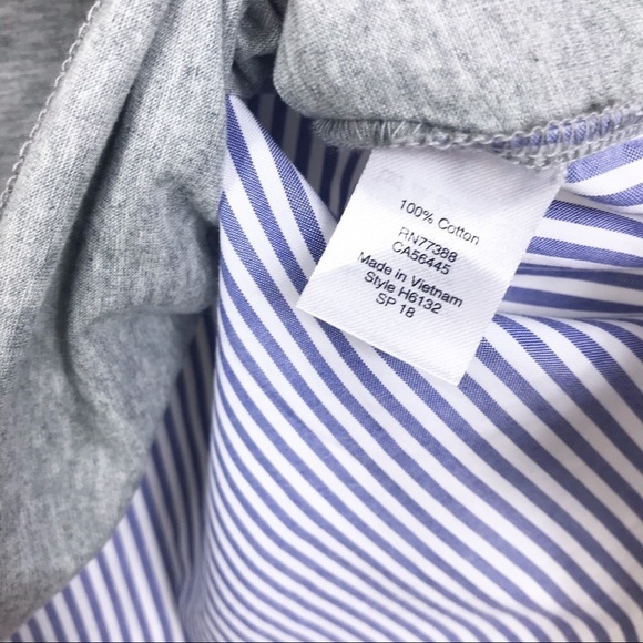 J.Crew Gray Blue Striped Sleeveless Contrast Top - Picture 5 of 7